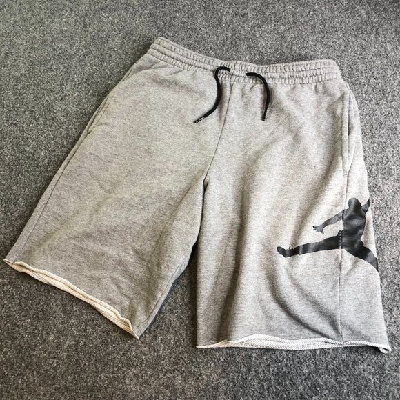 Nike Air Jordan Sweat Shorts Mens Small Gray Fleece Jumpman Logo Pockets Gym - Picture 1 of 12